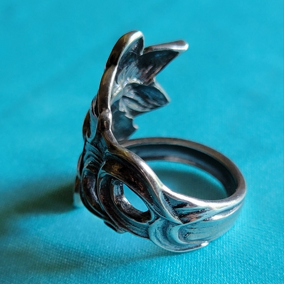 Antique Daffodil Sterling Silver Spoon Ring #11. Size 6.5 - Picture 6 of 12